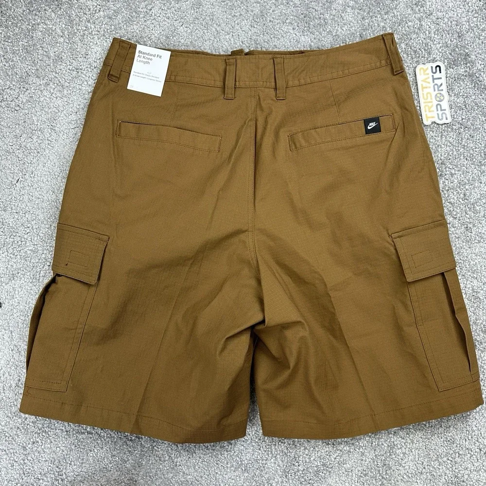 Nike Club Woven Cargo Shorts Mens Size 30 British Tan FN3517-281 Ripstop Utility